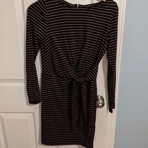 Black Striped Tie Dress